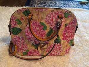 Dooney & Bourke Hydrangea Basketweave Domed Zip Satchel